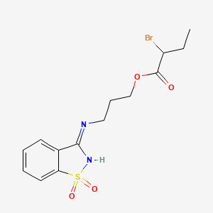 molecular formula C14H17BrN2O4S B1436611 3-[(1,1-二氧化-1,2-苯并异噻唑-3-基)氨基]丙基 2-溴丁酸酯 CAS No. 591212-97-4