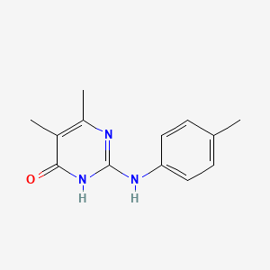 molecular formula C13H15N3O B1436619 5,6-dimethyl-2-[(4-methylphenyl)amino]pyrimidin-4(3H)-one CAS No. 1240676-59-8