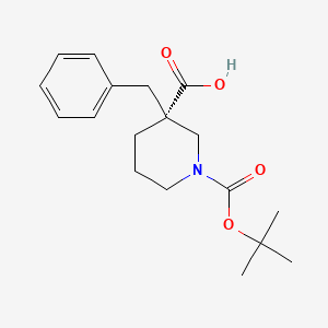 molecular formula C18H25NO4 B1436631 (R)-3-苄基-1-(叔丁氧羰基)哌啶-3-羧酸 CAS No. 339539-81-0