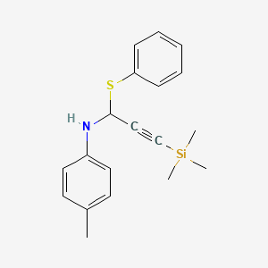 4-Methyl-N-[1-(phenylsulfanyl)-3-(trimethylsilyl)prop-2-yn-1-yl]aniline