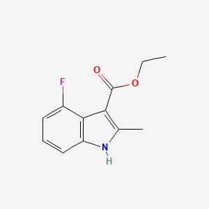 molecular formula C12H12FNO2 B1436640 4-氟-2-甲基-1H-吲哚-3-羧酸乙酯 CAS No. 886362-68-1