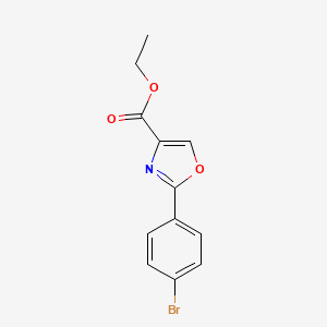 molecular formula C12H10BrNO3 B1436647 Ethyl 2-(4-bromophenyl)-1,3-oxazole-4-carboxylate CAS No. 391248-23-0