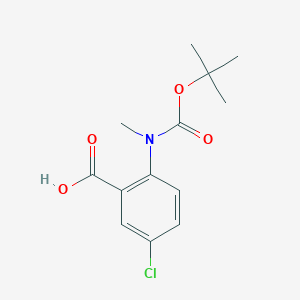 molecular formula C13H16ClNO4 B1436652 2-((叔丁氧羰基)(甲基)氨基)-5-氯苯甲酸 CAS No. 886362-04-5