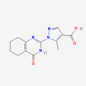 molecular formula C13H14N4O3 B1436663 5-甲基-1-(4-氧代-3,4,5,6,7,8-六氢喹唑啉-2-基)-1H-吡唑-4-羧酸 CAS No. 1177204-21-5