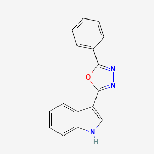 molecular formula C16H11N3O B1436668 3-(5-phenyl-1,3,4-oxadiazol-2-yl)-1H-indole CAS No. 54584-06-4