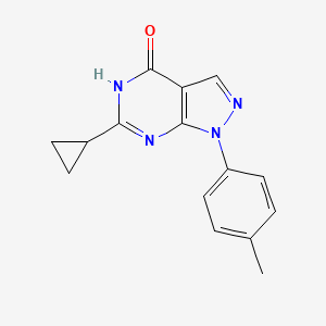 molecular formula C15H14N4O B1436669 6-环丙基-1-(4-甲苯基)-1,5-二氢-4H-吡唑并[3,4-d]嘧啶-4-酮 CAS No. 1105198-46-6