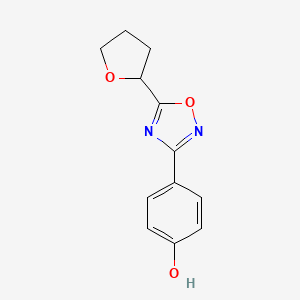 molecular formula C12H12N2O3 B1436671 4-[5-(氧杂环-2-基)-1,2,4-恶二唑-3-基]苯酚 CAS No. 1152506-99-4