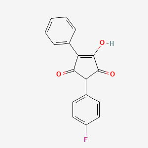 molecular formula C17H11FO3 B14366868 2-(4-Fluorophenyl)-4-hydroxy-5-phenylcyclopent-4-ene-1,3-dione CAS No. 91680-89-6