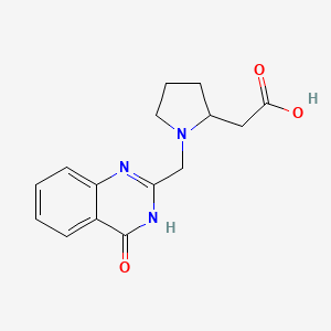 molecular formula C15H17N3O3 B1436690 2-{1-[(4-氧代-3,4-二氢喹唑啉-2-基)甲基]吡咯烷-2-基}乙酸 CAS No. 1304266-32-7
