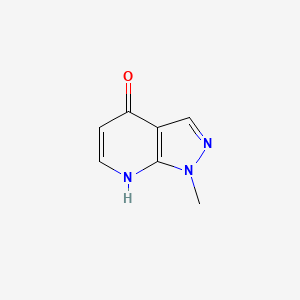 molecular formula C7H7N3O B1436699 1-甲基-1H,4H,7H-吡唑并[3,4-b]吡啶-4-酮 CAS No. 54738-76-0