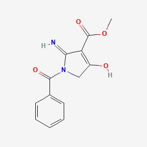 molecular formula C13H12N2O4 B1436705 methyl 2-amino-1-benzoyl-4-oxo-4,5-dihydro-1H-pyrrole-3-carboxylate CAS No. 1255147-39-7