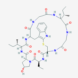 B143672 1-(L-2-Aminobutanoic acid)-3-L-isoleucine-4-(2-mercapto-L-tryptophan)-alpha-amanitin de-S-oxide CAS No. 129274-06-2