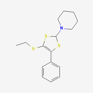 1-[4-(Ethylsulfanyl)-5-phenyl-2H-1,3-dithiol-2-yl]piperidine