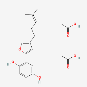 Acetic acid;2-[4-(4-methylpent-3-enyl)furan-2-yl]benzene-1,4-diol