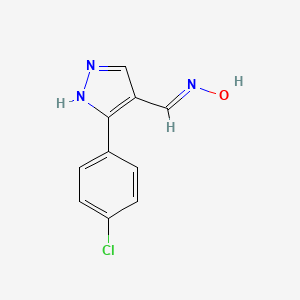 molecular formula C10H8ClN3O B1436736 3-(4-氯苯基)-1H-吡唑-4-甲醛肟 CAS No. 1199253-23-0