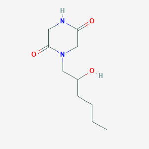 1-(2-Hydroxyhexyl)piperazine-2,5-dione