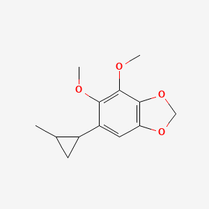 molecular formula C13H16O4 B14367426 4,5-Dimethoxy-6-(2-methylcyclopropyl)-2H-1,3-benzodioxole CAS No. 94358-40-4