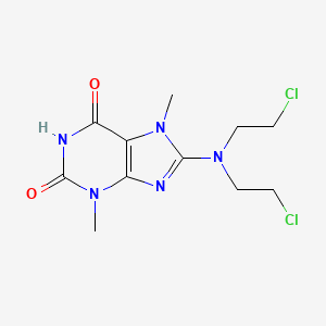 molecular formula C11H15Cl2N5O2 B14367436 8-[Bis(2-chloroethyl)amino]-3,7-dimethylpurine-2,6-dione CAS No. 94520-76-0