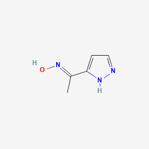 molecular formula C5H7N3O B1436753 N-[1-(1H-吡唑-5-基)亚乙基]羟胺 CAS No. 1192585-61-7