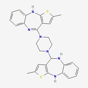 molecular formula C28H28N6S2 B1436755 (E)-2-甲基-4-(4-(2-甲基-5,10-二氢-4h-苯并[b]噻吩并[2,3-e][1,4]二氮杂卓-4-基)哌嗪-1-基)-10h-苯并[b]噻吩并[2,3-e][1,4]二氮杂卓 CAS No. 1070876-09-3