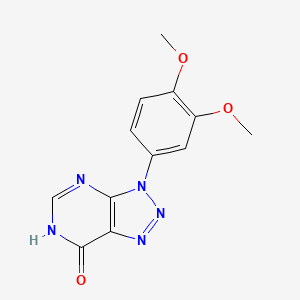 molecular formula C12H11N5O3 B1436760 3-(3,4-dimethoxyphenyl)-3,6-dihydro-7H-[1,2,3]triazolo[4,5-d]pyrimidin-7-one CAS No. 1082436-93-8