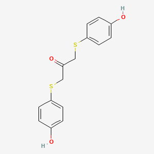 molecular formula C15H14O3S2 B14367603 1,3-Bis[(4-hydroxyphenyl)sulfanyl]propan-2-one CAS No. 90884-27-8