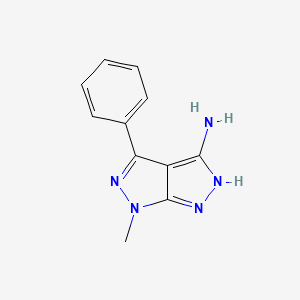 molecular formula C11H11N5 B1436764 6-甲基-4-苯基-1H,6H-[1,2]二唑并[3,4-c]吡唑-3-胺 CAS No. 1311315-70-4