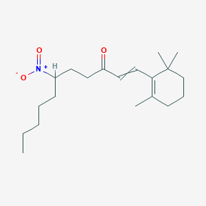 molecular formula C20H33NO3 B14367643 6-Nitro-1-(2,6,6-trimethylcyclohex-1-EN-1-YL)undec-1-EN-3-one CAS No. 90060-00-7