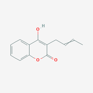 molecular formula C13H12O3 B14367734 3-(But-2-en-1-yl)-4-hydroxy-2H-1-benzopyran-2-one CAS No. 90395-25-8