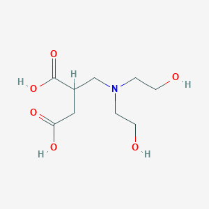 molecular formula C9H17NO6 B14367792 2-{[Bis(2-hydroxyethyl)amino]methyl}butanedioic acid CAS No. 93289-36-2