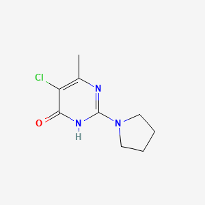 molecular formula C9H12ClN3O B1436780 5-氯-6-甲基-2-吡咯烷基嘧啶-4(1H)-酮 CAS No. 1379811-45-6
