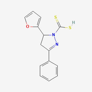 5-(Furan-2-yl)-3-phenyl-4,5-dihydro-1H-pyrazole-1-carbodithioic acid