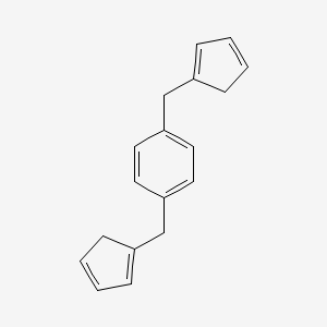 molecular formula C18H18 B14367882 1,4-Bis[(cyclopenta-1,3-dien-1-yl)methyl]benzene CAS No. 90808-93-8