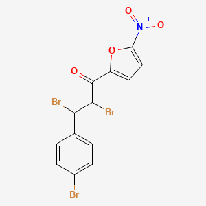 molecular formula C13H8Br3NO4 B14367898 2,3-Dibromo-3-(4-bromophenyl)-1-(5-nitrofuran-2-yl)propan-1-one CAS No. 90251-75-5