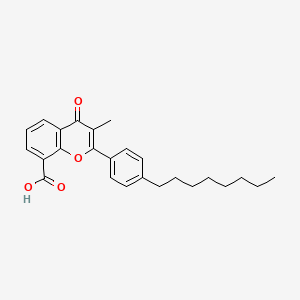 3-Methyl-2-(4-octylphenyl)-4-oxo-4H-1-benzopyran-8-carboxylic acid