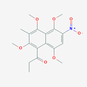 1-(2,4,5,8-Tetramethoxy-3-methyl-6-nitronaphthalen-1-yl)propan-1-one