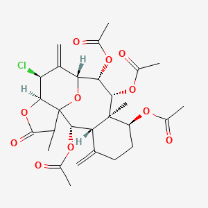 [(2S,3S,7S,8R,9R,10S,11R,13S,14R,17R)-2,9,10-triacetyloxy-13-chloro-8,17-dimethyl-4,12-dimethylidene-16-oxo-15,18-dioxatetracyclo[9.6.1.01,14.03,8]octadecan-7-yl] acetate