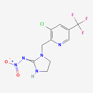 molecular formula C10H9ClF3N5O2 B1436832 N-[1-[[3-氯-5-(三氟甲基)吡啶-2-基]甲基]咪唑烷-2-亚甲基]硝酰胺 CAS No. 1781254-33-8