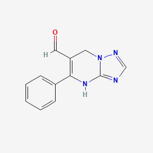 molecular formula C12H10N4O B1436839 5-苯基-4H,7H-[1,2,4]三唑[1,5-a]嘧啶-6-甲醛 CAS No. 1330756-45-0
