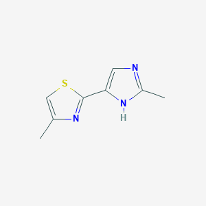 molecular formula C8H9N3S B1436857 4-甲基-2-(2-甲基-1H-咪唑-4-基)-1,3-噻唑 CAS No. 1566827-20-0