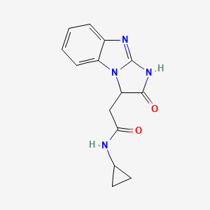 molecular formula C14H14N4O2 B1436863 N-环丙基-2-(2-氧代-2,3-二氢-1H-咪唑并[1,2-a]苯并咪唑-3-基)乙酰胺 CAS No. 1428138-89-9