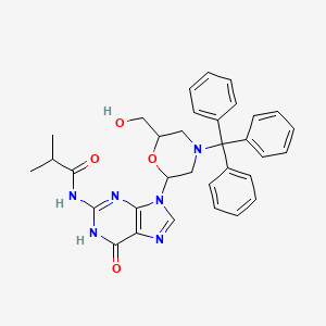 molecular formula C33H34N6O4 B1436864 4-三苯甲基-6-[2-(异丁酰氨基)-6-氧代-1,6-二氢-9H-嘌呤-9-基]吗啉-2-甲醇 CAS No. 956139-24-5