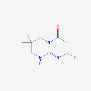 molecular formula C9H12ClN3O B1436866 2-氯-7,7-二甲基-6,7,8,9-四氢-4H-嘧啶并[1,2-a]嘧啶-4-酮 CAS No. 1383777-81-8