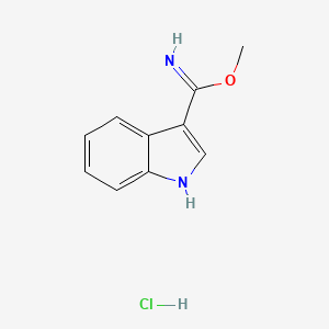 molecular formula C10H11ClN2O B1436908 1H-吲哚-3-甲酰亚胺甲酯盐酸盐 CAS No. 74862-25-2