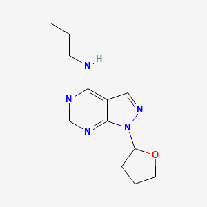 molecular formula C12H17N5O B14369117 1-(oxolan-2-yl)-N-propylpyrazolo[3,4-d]pyrimidin-4-amine CAS No. 91647-46-0