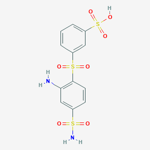 3-(2-Amino-4-sulfamoylbenzene-1-sulfonyl)benzene-1-sulfonic acid