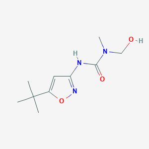 molecular formula C10H17N3O3 B14369184 N'-(5-tert-Butyl-1,2-oxazol-3-yl)-N-(hydroxymethyl)-N-methylurea CAS No. 91101-17-6