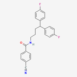 molecular formula C24H20F2N2O B14369290 N-[4,4-Bis(4-fluorophenyl)butyl]-4-cyanobenzamide CAS No. 90276-68-9