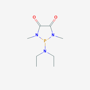 molecular formula C8H16N3O2P B14369299 2-(Diethylamino)-1,3-dimethyl-1,3,2-diazaphospholidine-4,5-dione CAS No. 91118-18-2