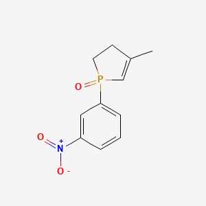 molecular formula C11H12NO3P B14369371 1H-Phosphole, 2,3-dihydro-4-methyl-1-(3-nitrophenyl)-, 1-oxide CAS No. 91207-34-0